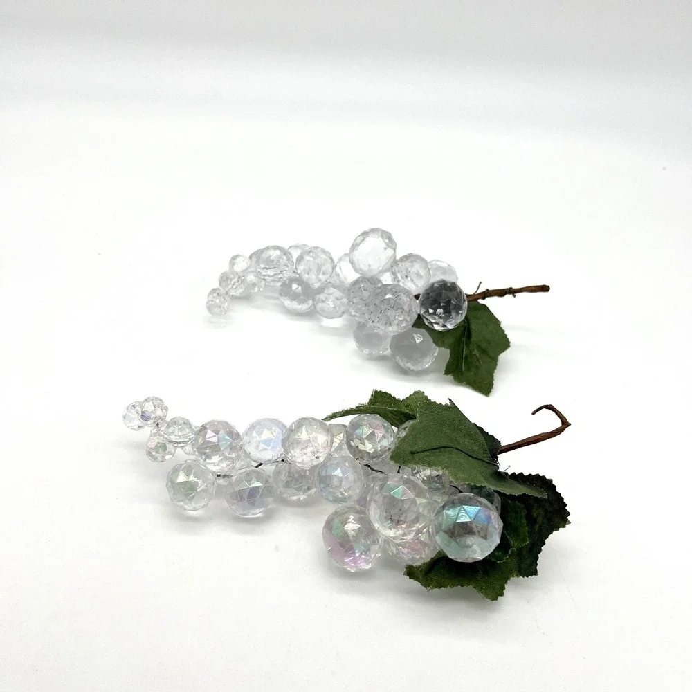 MCM‎ Clear Lucite Acrylic Grapes Decorative Fruit Cluster Home Decor Vintage